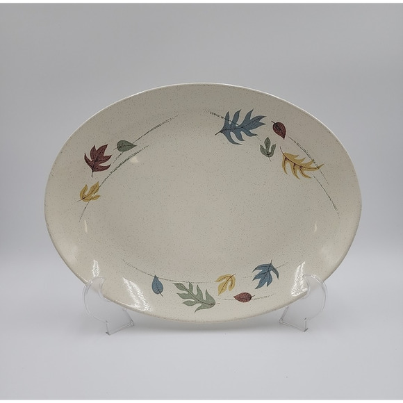 Franciscan Earthenware Serving Platter 13.75" x 10.25" Autumn Leaves Pattern - Picture 1 of 6